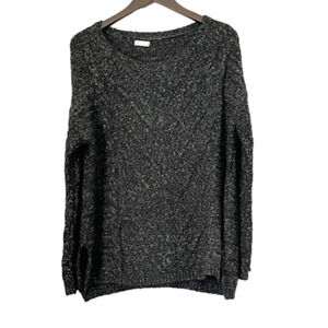 GENTLE FAWN Black Cable Knit Wool Sweater XS